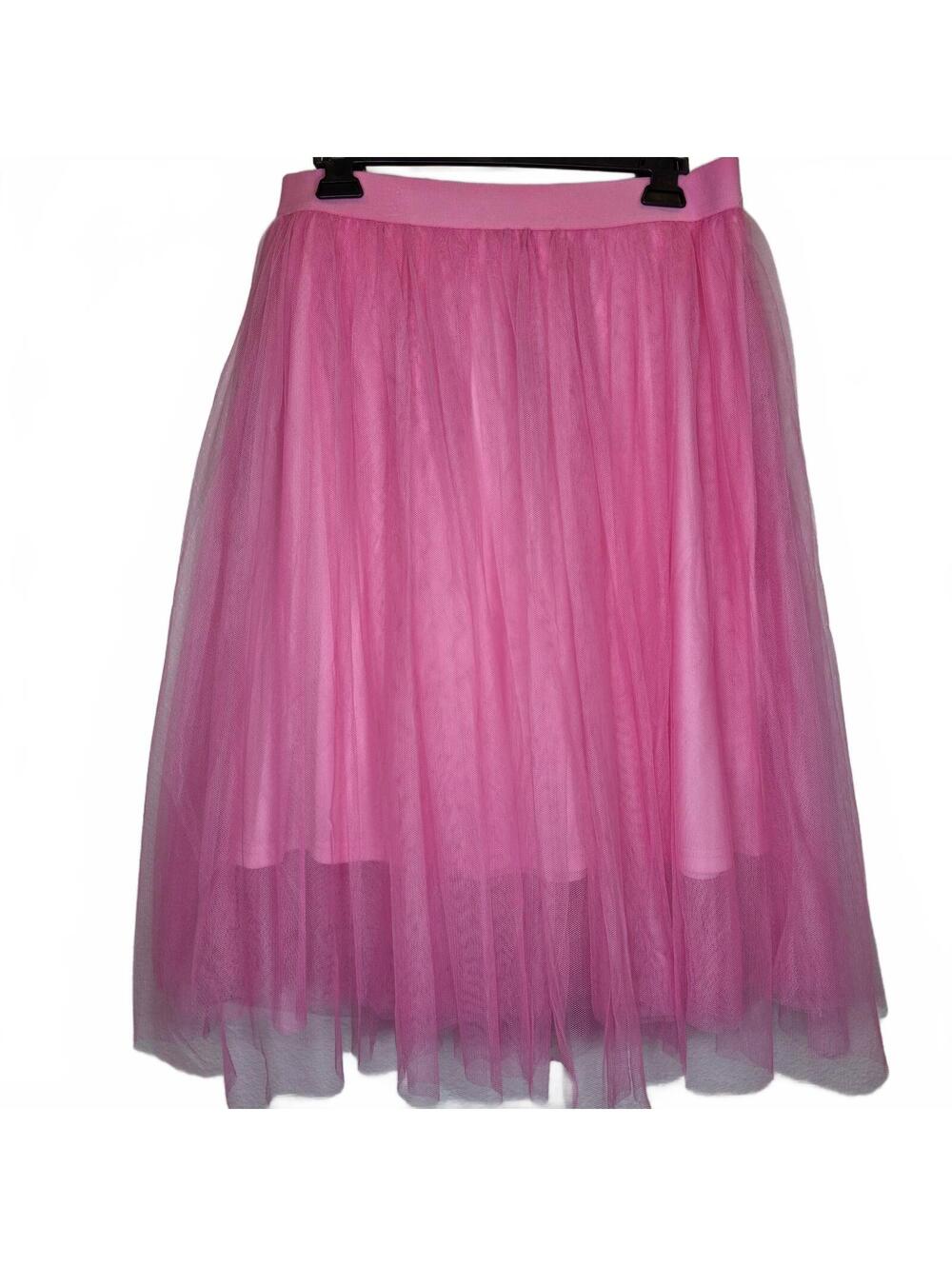 Pink Tulle Midi Skirt Tutu Size Large NWT Girly Barbiecore Cosplay Carrie